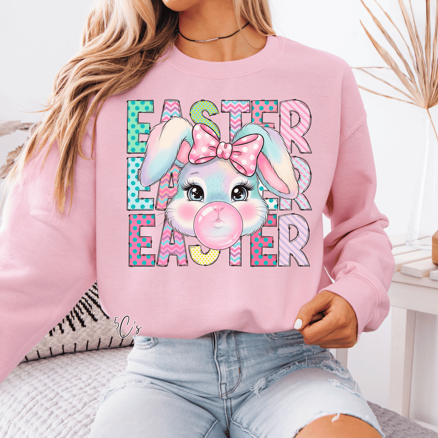 Coquette Easter Bunny Bubblegum Sweatshirt