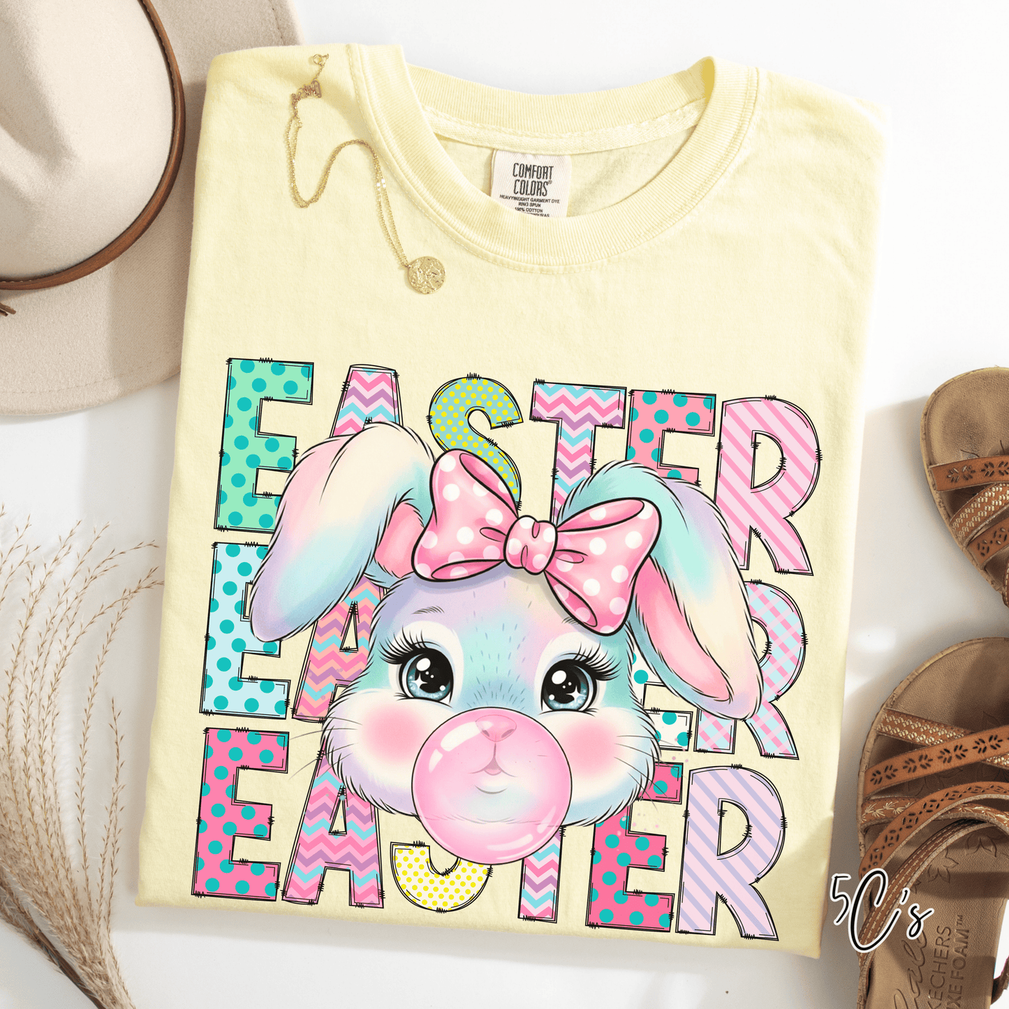 Coquette Easter Bunny Bubblegum Graphic Tee
