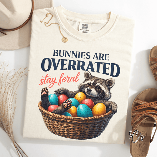 Bunnies Are Overrated Raccoon Graphic Tee