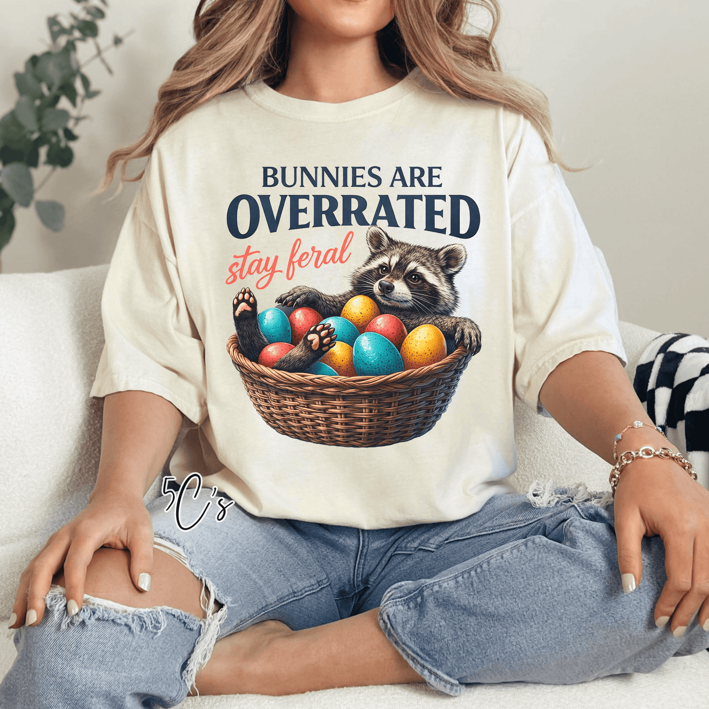 Bunnies Are Overrated Raccoon Graphic Tee