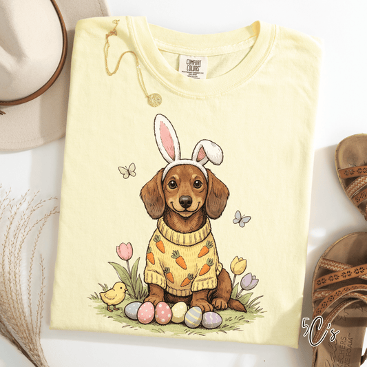 Cute Easter Dachshund Graphic Tee