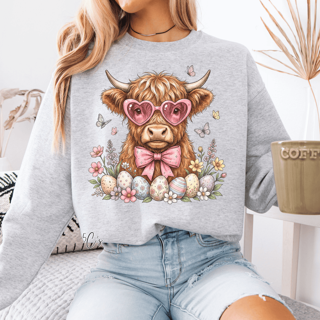 Easter Day Highland Cow Sweatshirt
