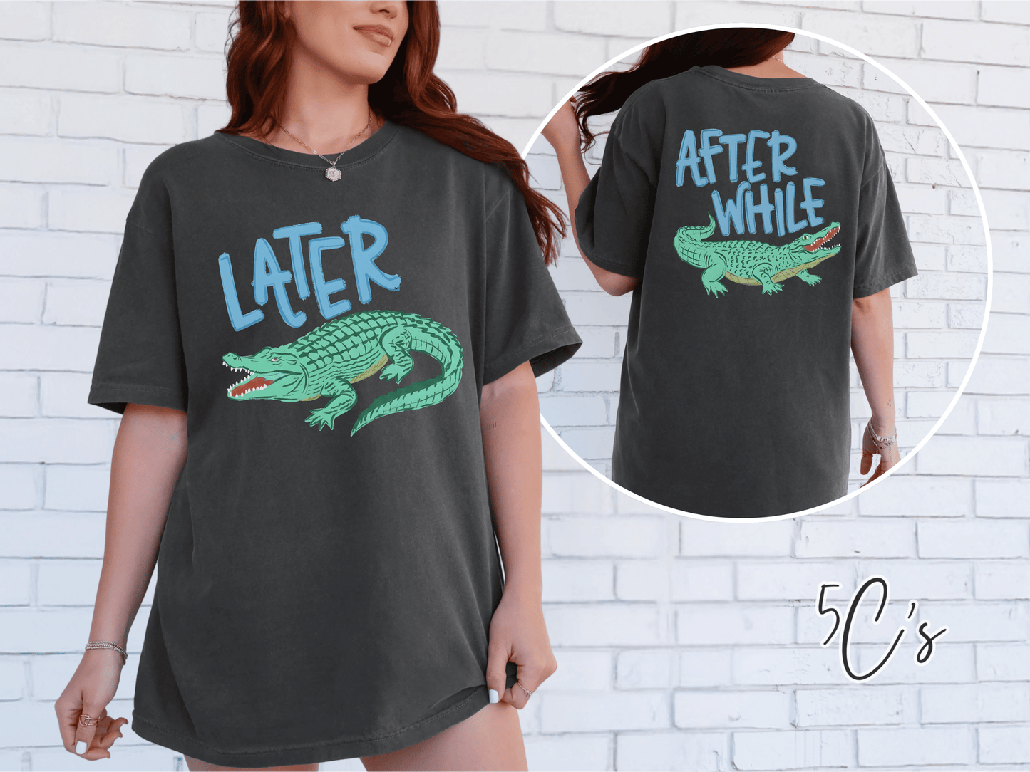 Later Gator / After While Crocodile Blue Graphic Tee