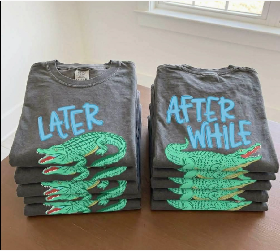 Later Gator / After While Crocodile Blue Graphic Tee