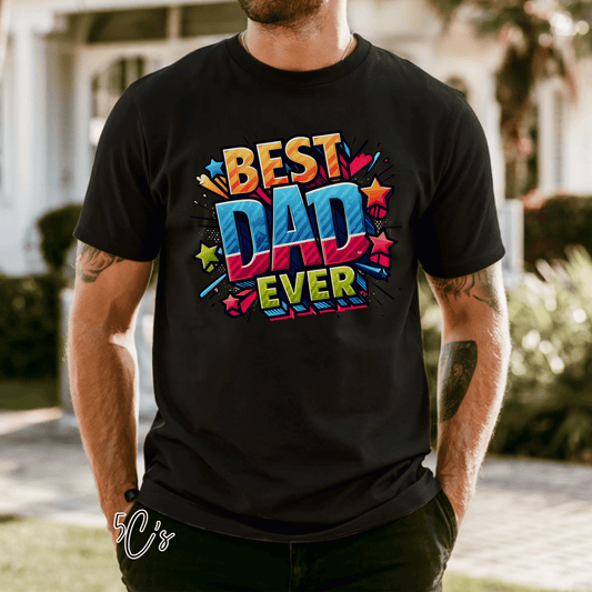 Best Dad Ever Comic Style Graphic Tee