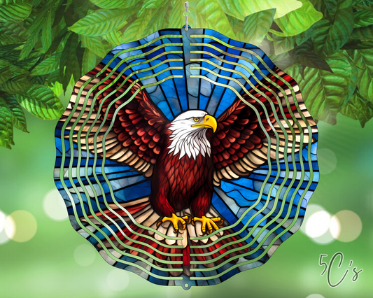 Stained Glass Eagle Wind Spinner