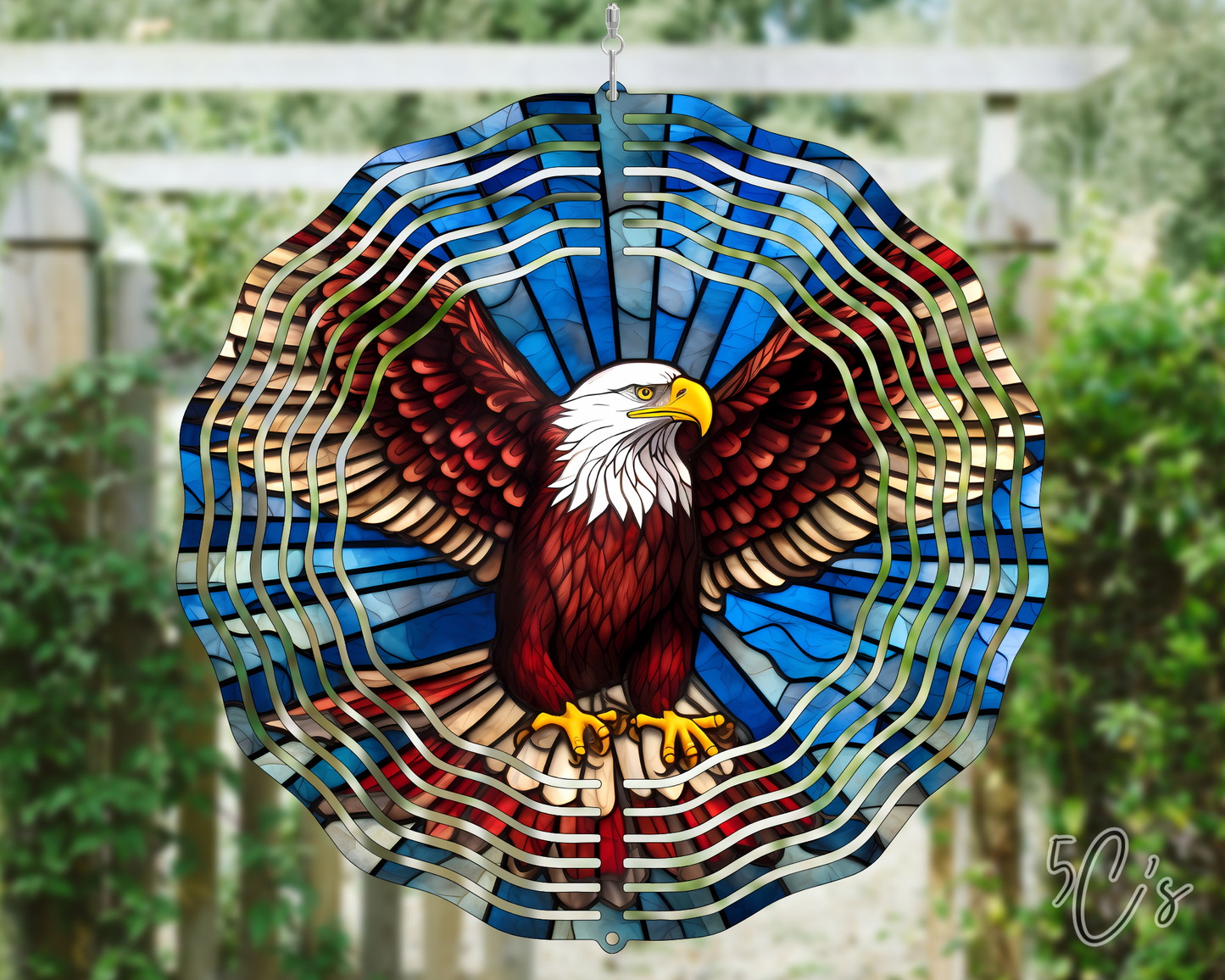 Stained Glass Eagle Wind Spinner