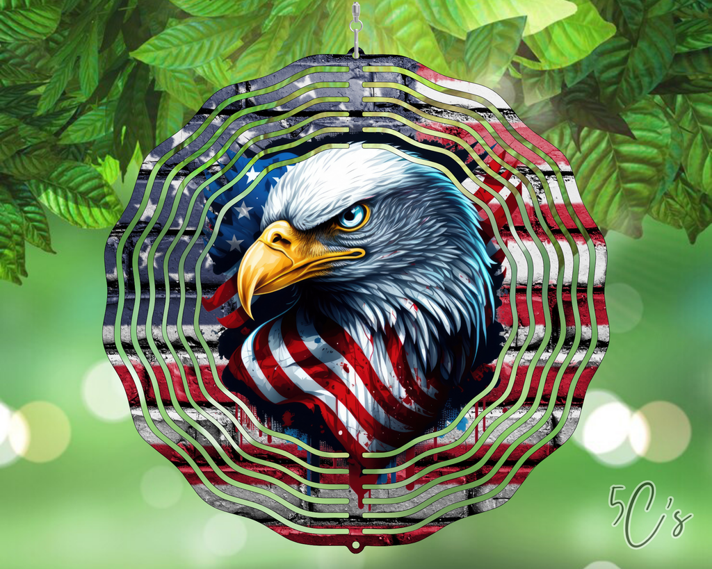 Patriotic Eagle Wind Spinner