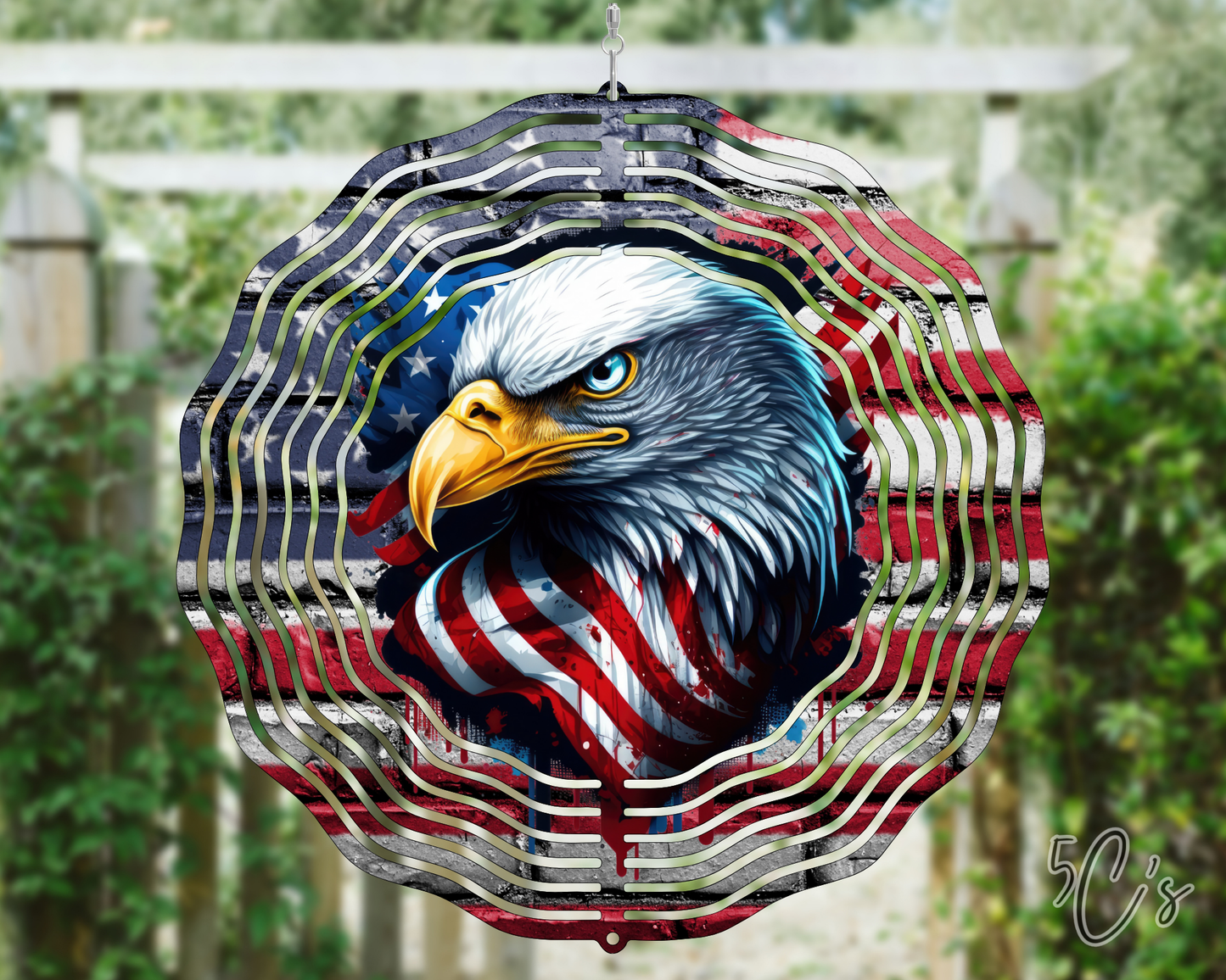 Patriotic Eagle Wind Spinner