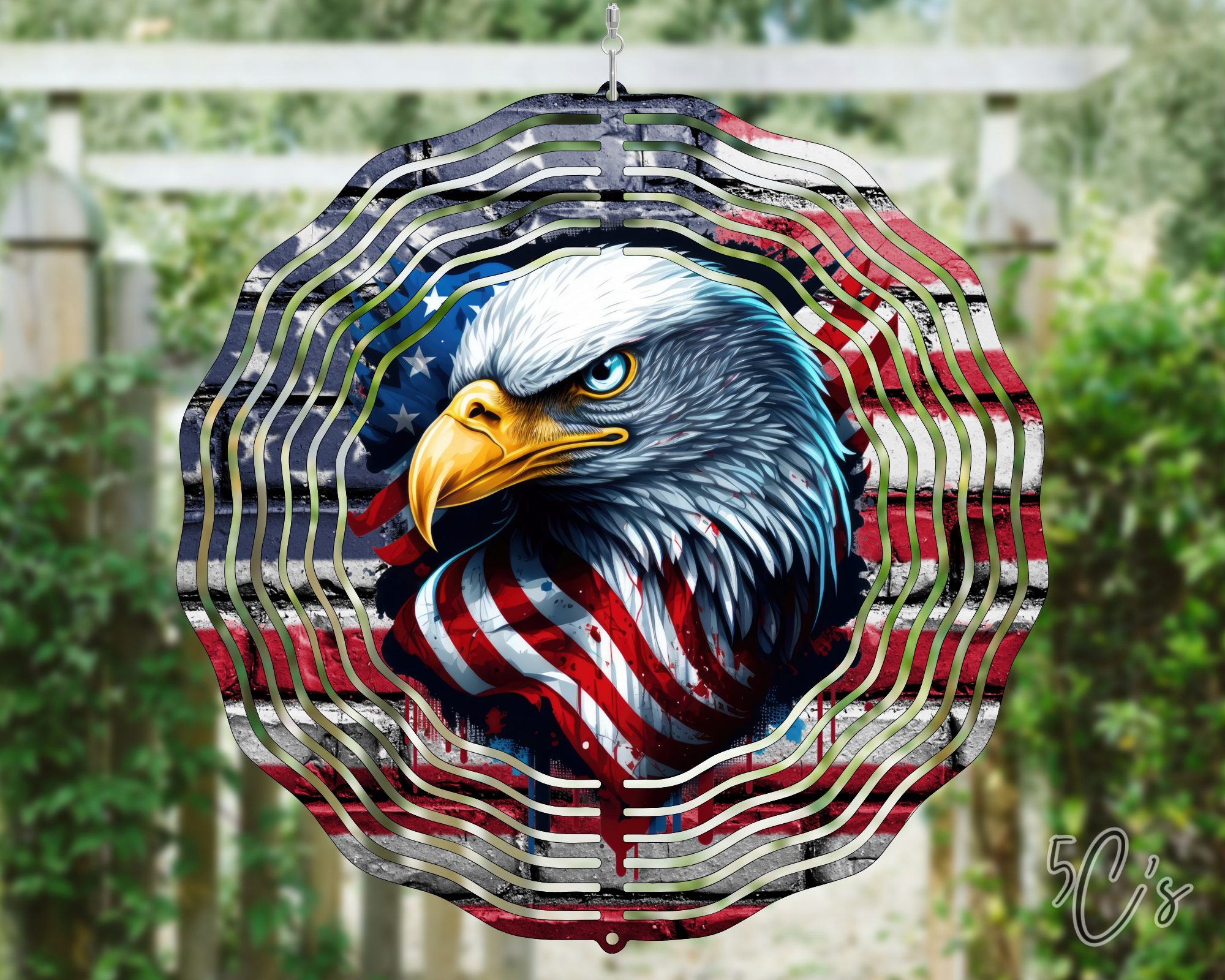 Patriotic Eagle Wind Spinner