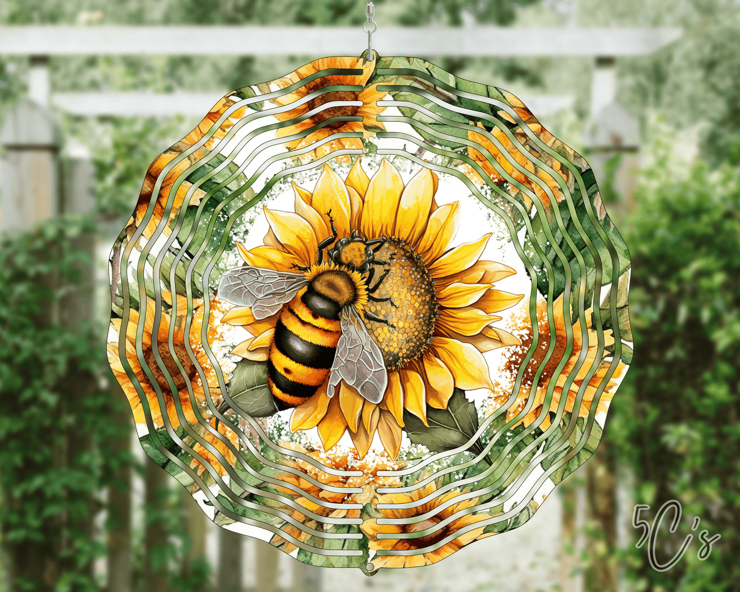 Bee & Sunflower Wind Spinner