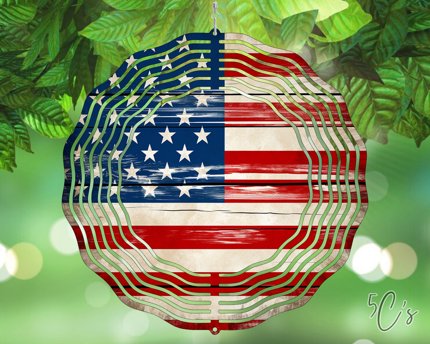 Patriotic Flag Wind Spinner