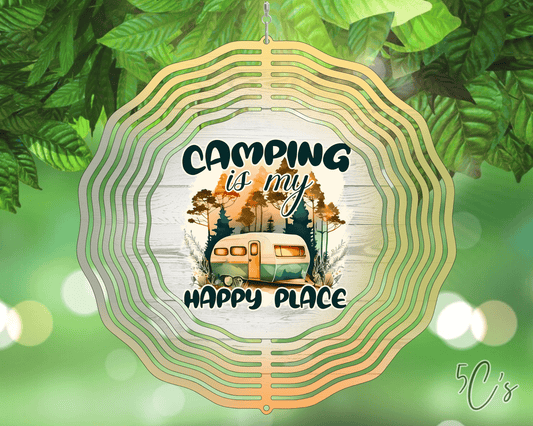 Camping is My Happy Place Wind Spinner