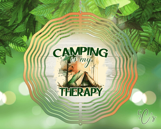 Camping is My Therapy Wind Spinner