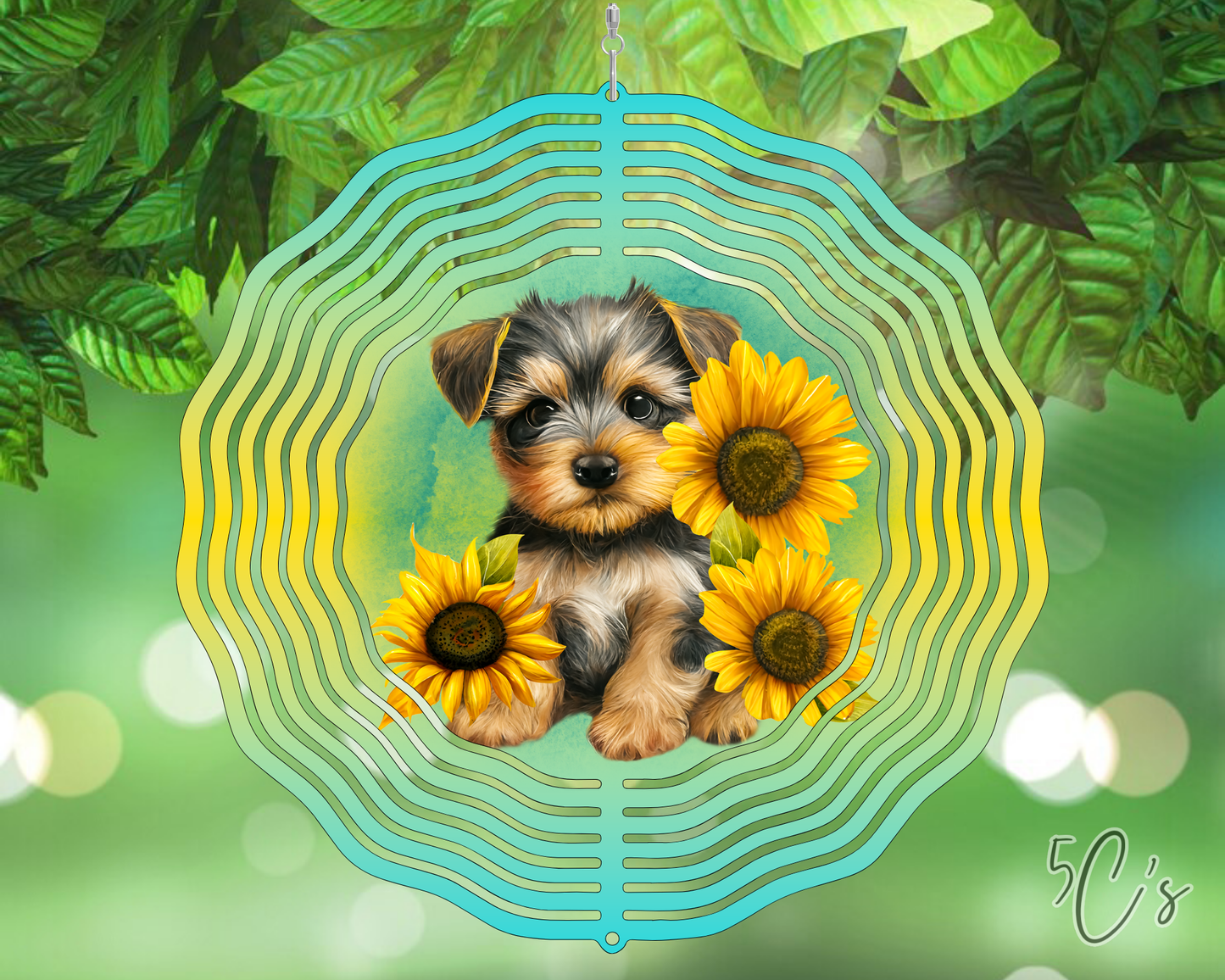 Yorkie Puppy Wind Spinner