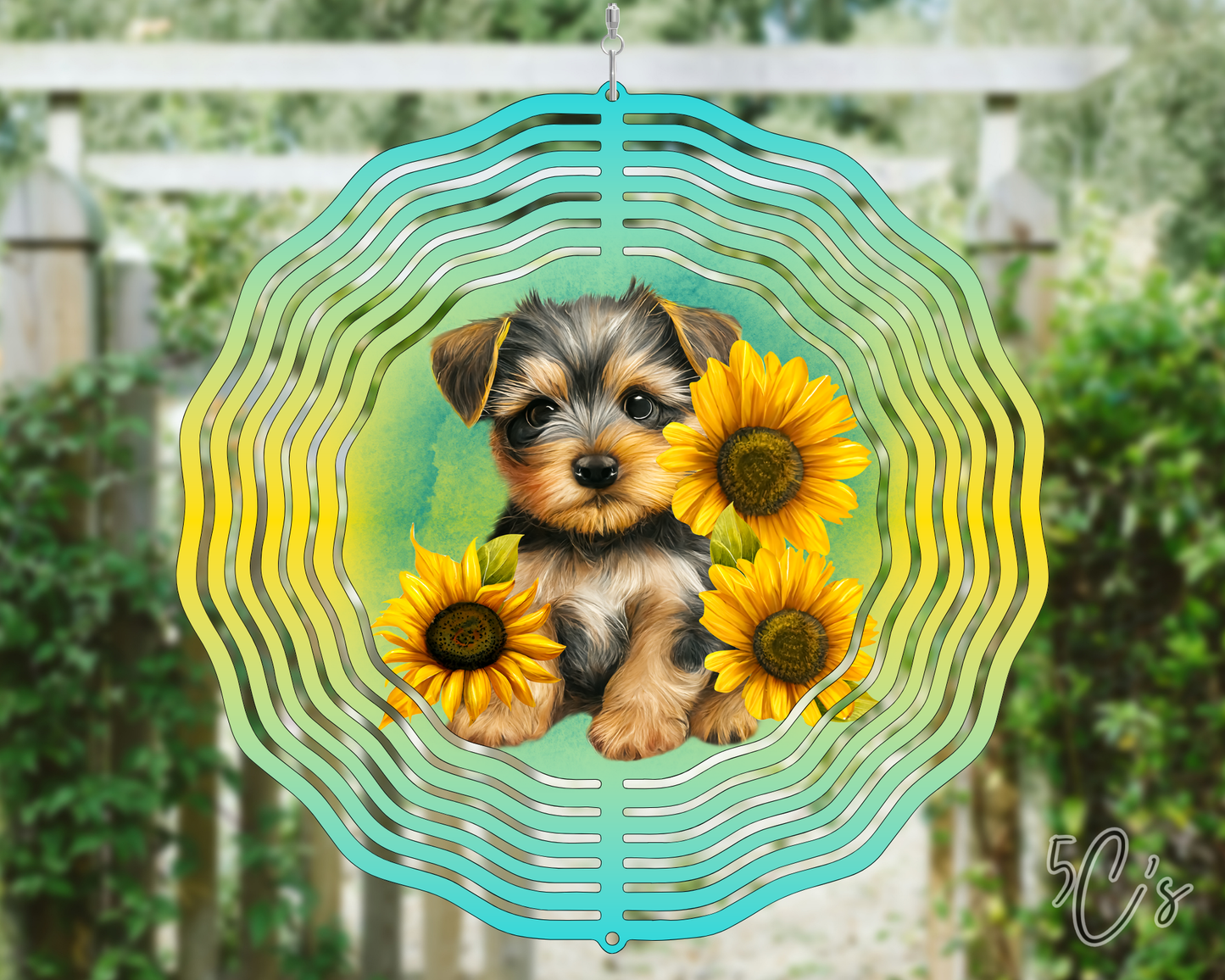Yorkie Puppy Wind Spinner