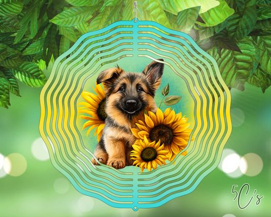 German Shepard Puppy Wind Spinner