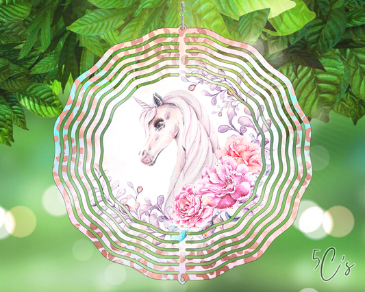 Pastel Unicorn Flower Leopard Wind Spinner