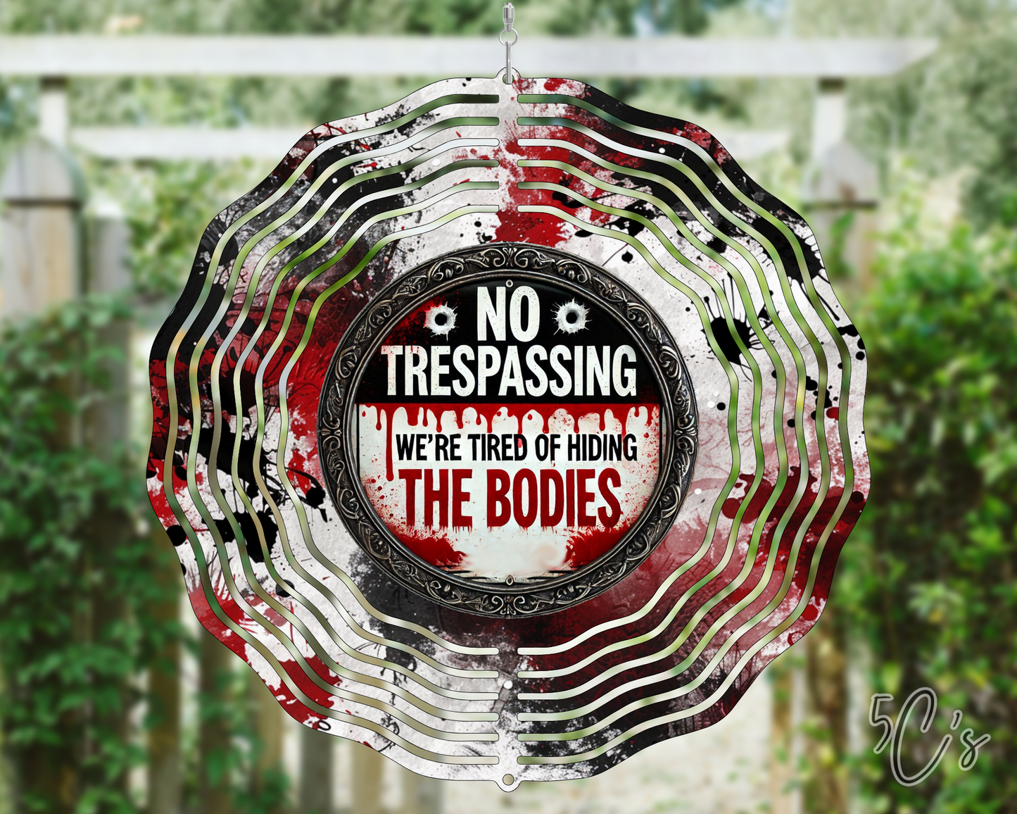 No Trespassing Wind Spinner