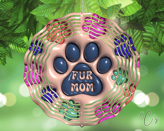 3D Inflated Fur Mom Wind Spinner