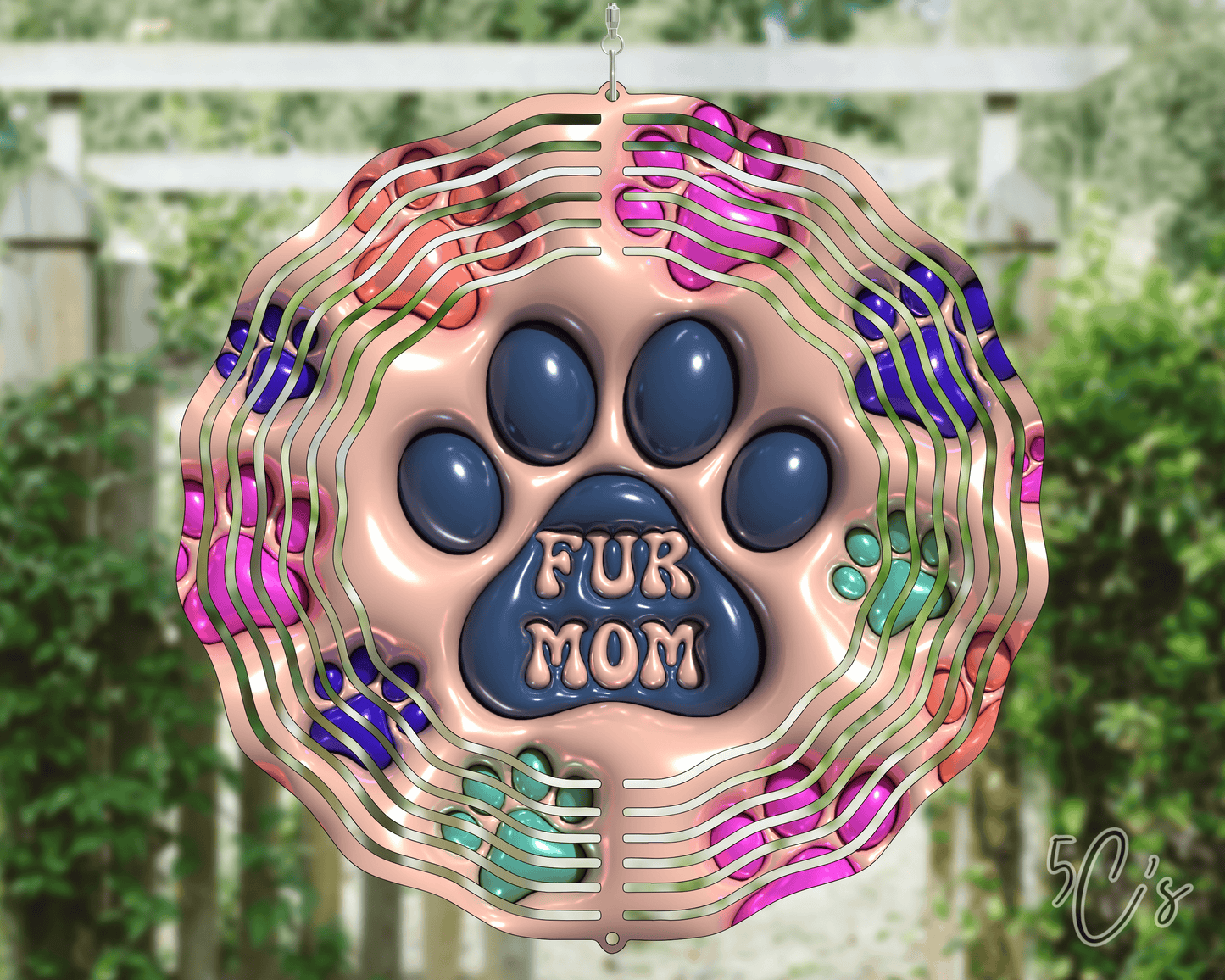 3D Inflated Fur Mom Wind Spinner