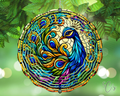 Stained Glass Peacock Wind Spinner