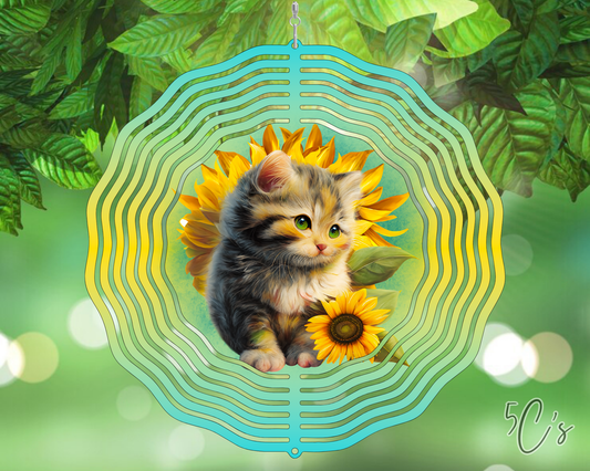 Ginger Kitten Wind Spinner