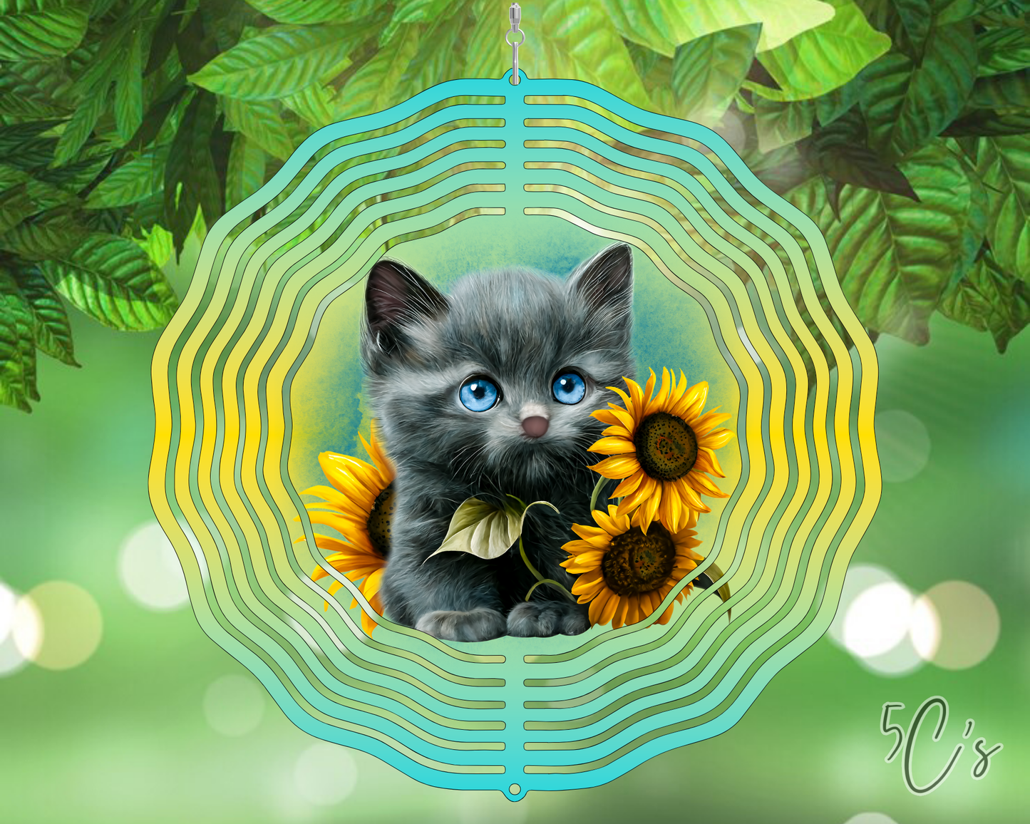 Gray Kitten Wind Spinner
