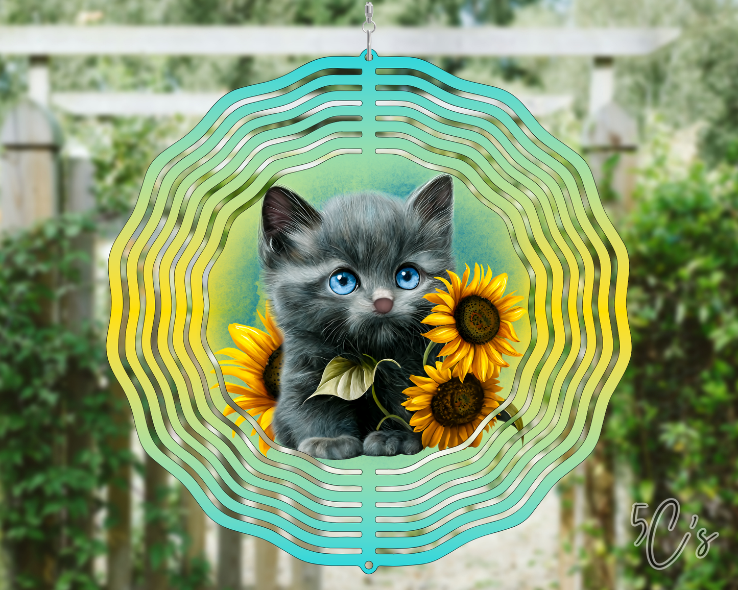 Gray Kitten Wind Spinner