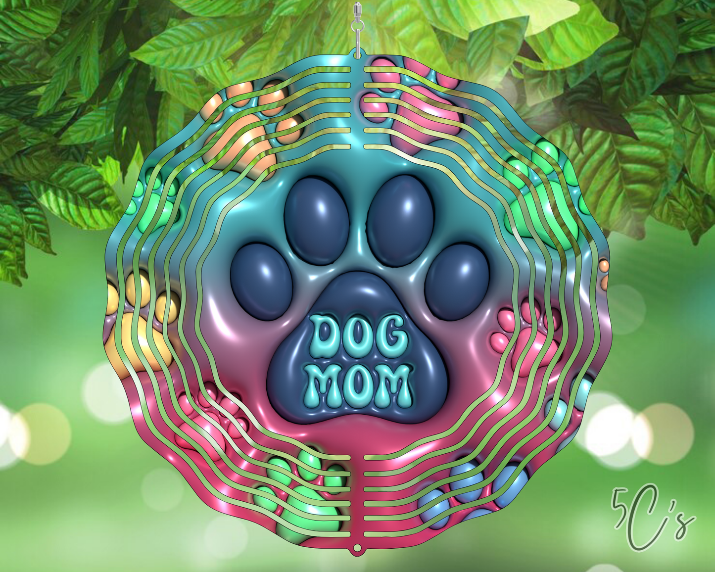 3D Inflated Dog Mom Wind Spinner
