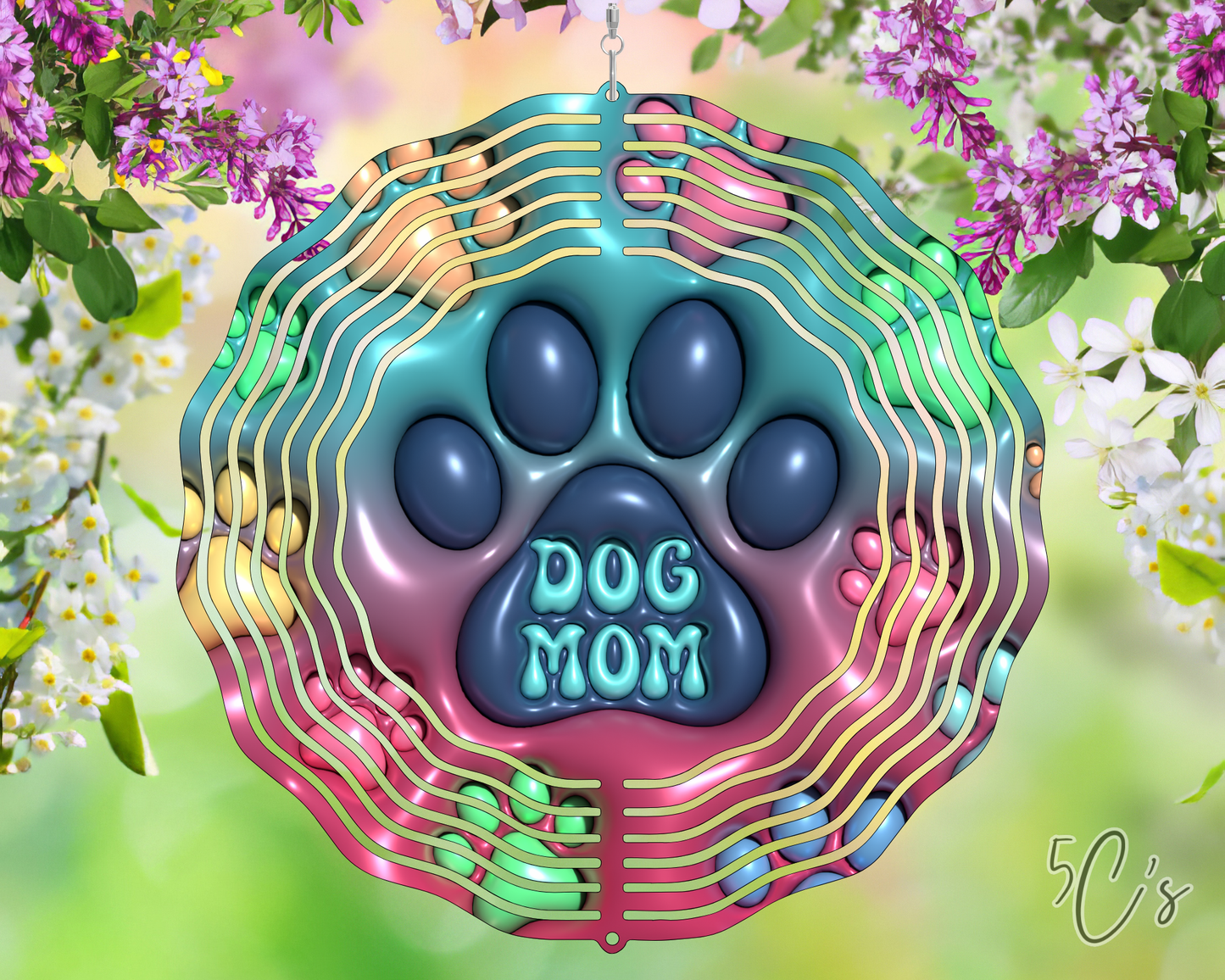 3D Inflated Dog Mom Wind Spinner