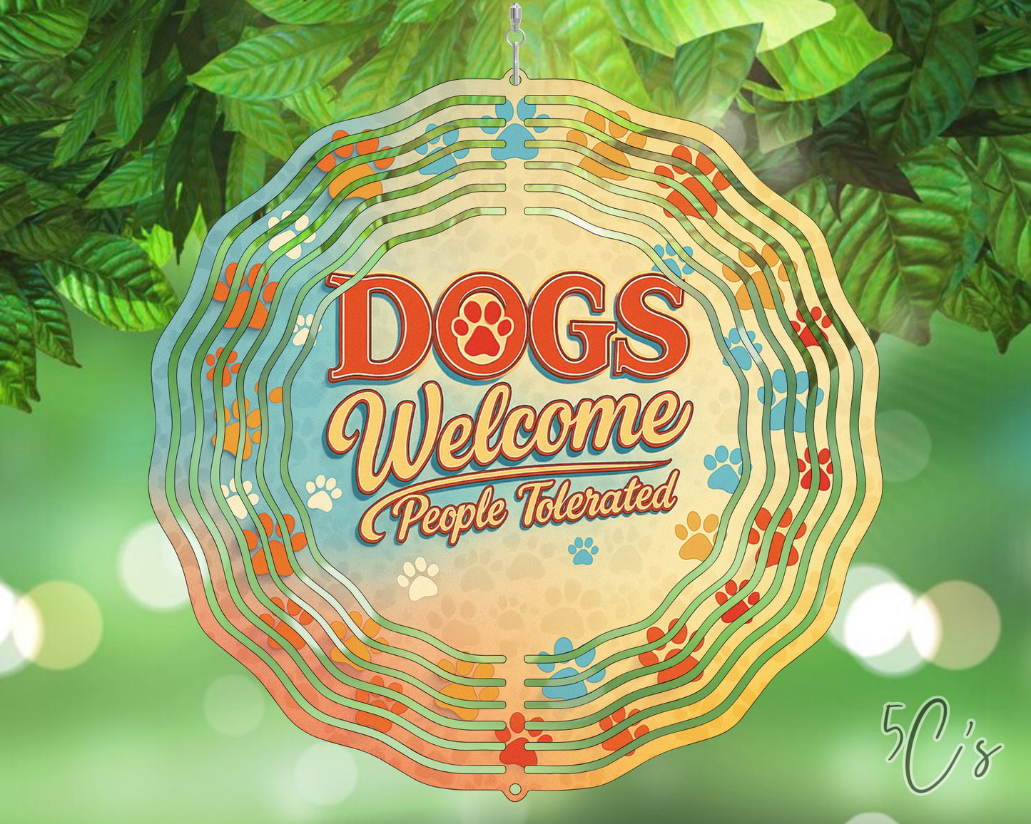 Colorful Dogs Welcome Wind Spinner