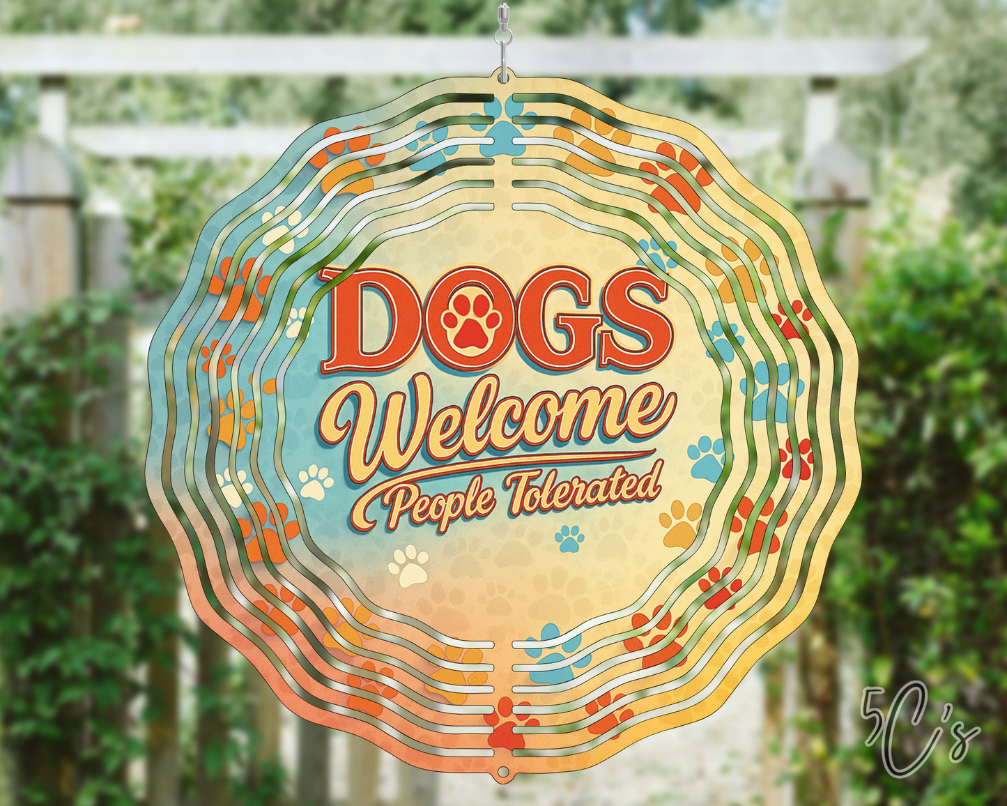 Colorful Dogs Welcome Wind Spinner