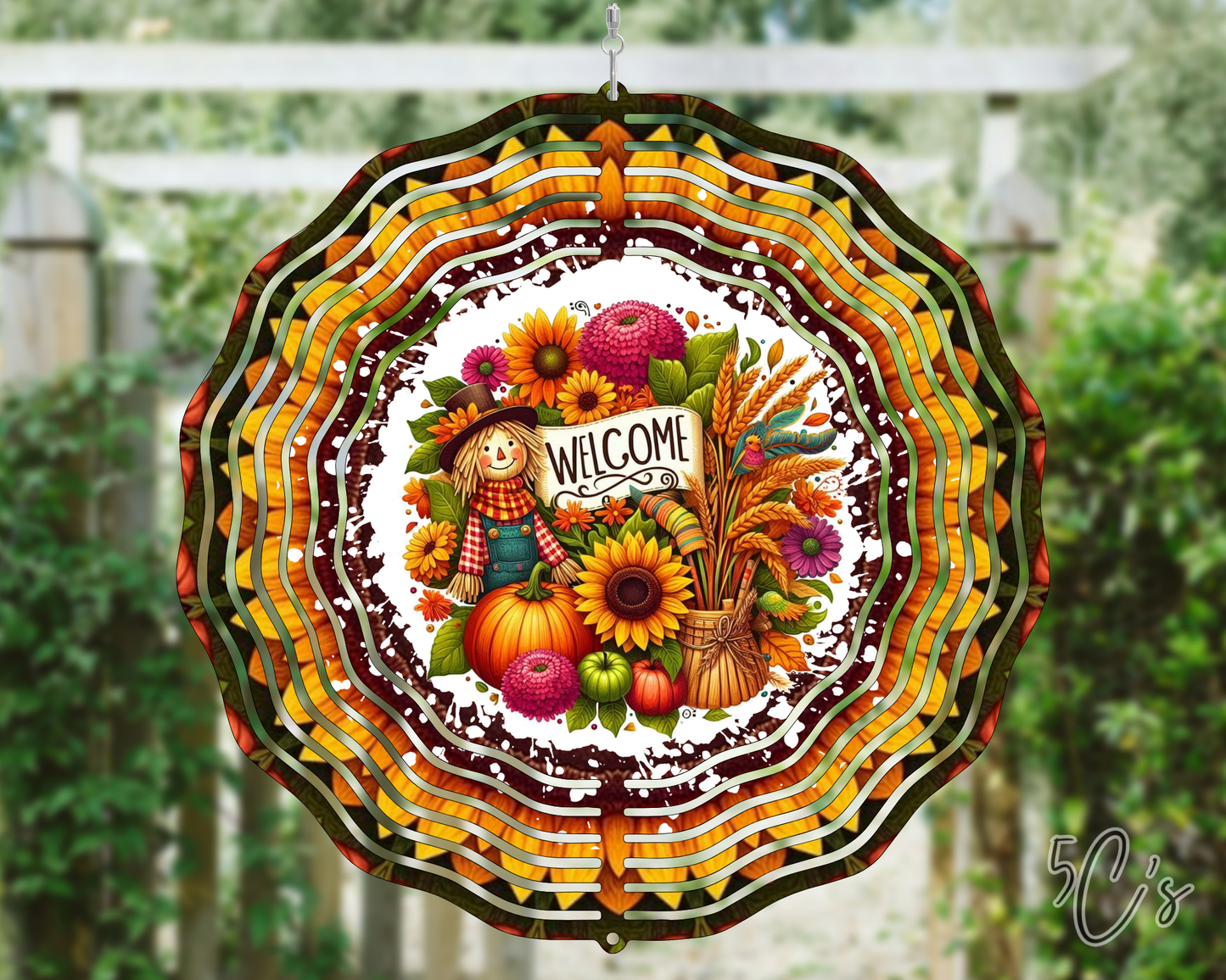 Welcome Fall Scarecrow Wind Spinner