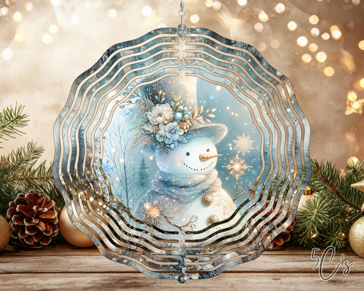 Christmas Winter Snowman Wind Spinner