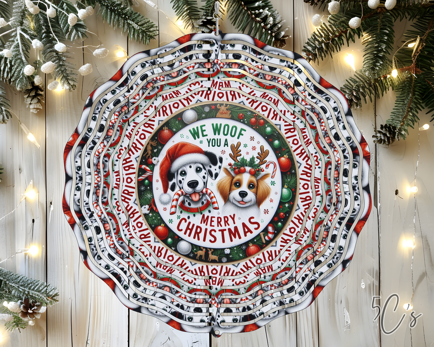 We Woof You a Merry Christmas Wind Spinner