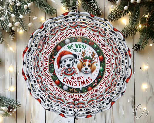 We Woof You a Merry Christmas Wind Spinner