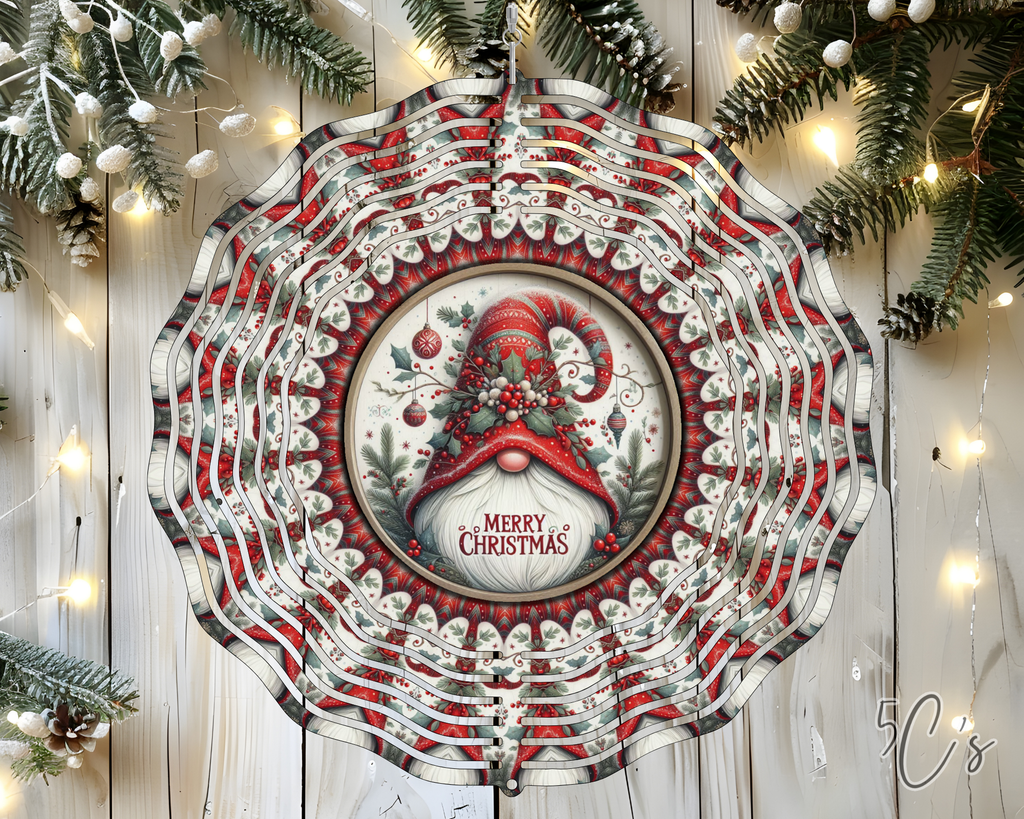 Merry Christmas Gnome Wind Spinner
