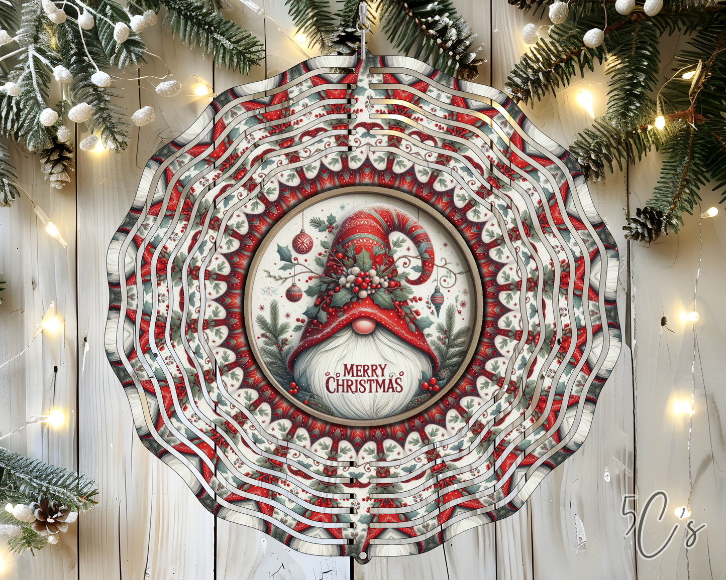 Merry Christmas Gnome Wind Spinner