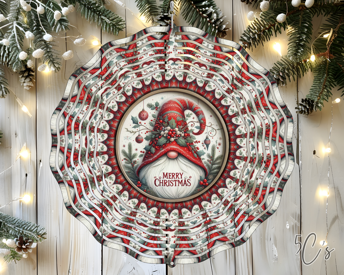 Merry Christmas Gnome Wind Spinner
