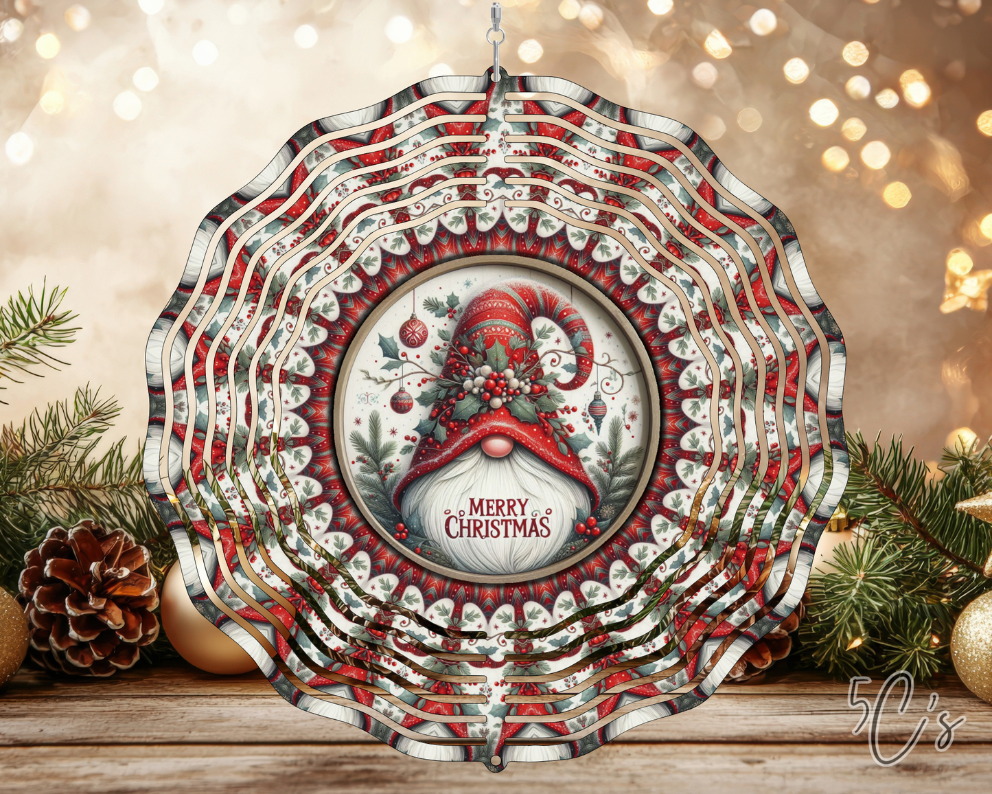 Merry Christmas Gnome Wind Spinner