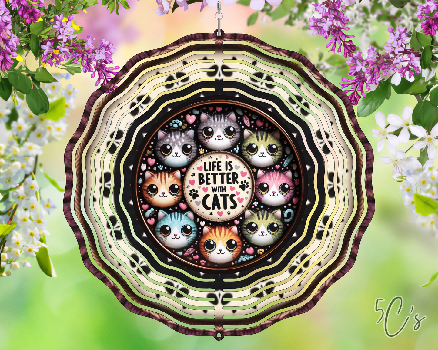 Life is Better with Cats Wind Spinner