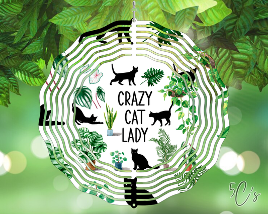 Crazy Cat Lady Wind Spinner