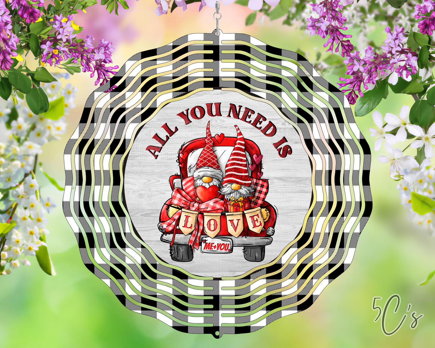 All You Need Is Love Gnomes Wind Spinner