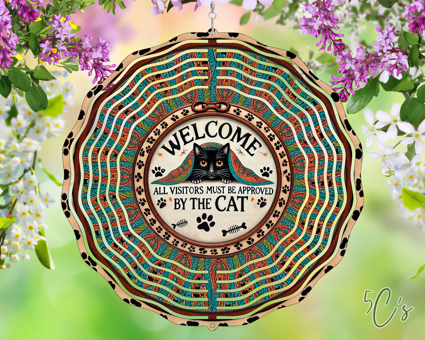 Welcome Must Be Approved By Cat Wind Spinner