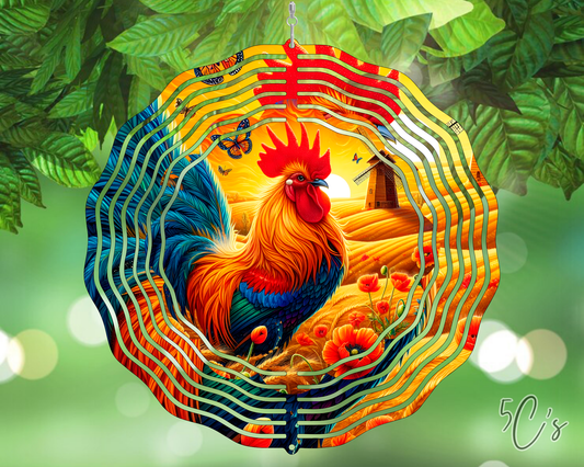 Red Rooster Wind Spinner
