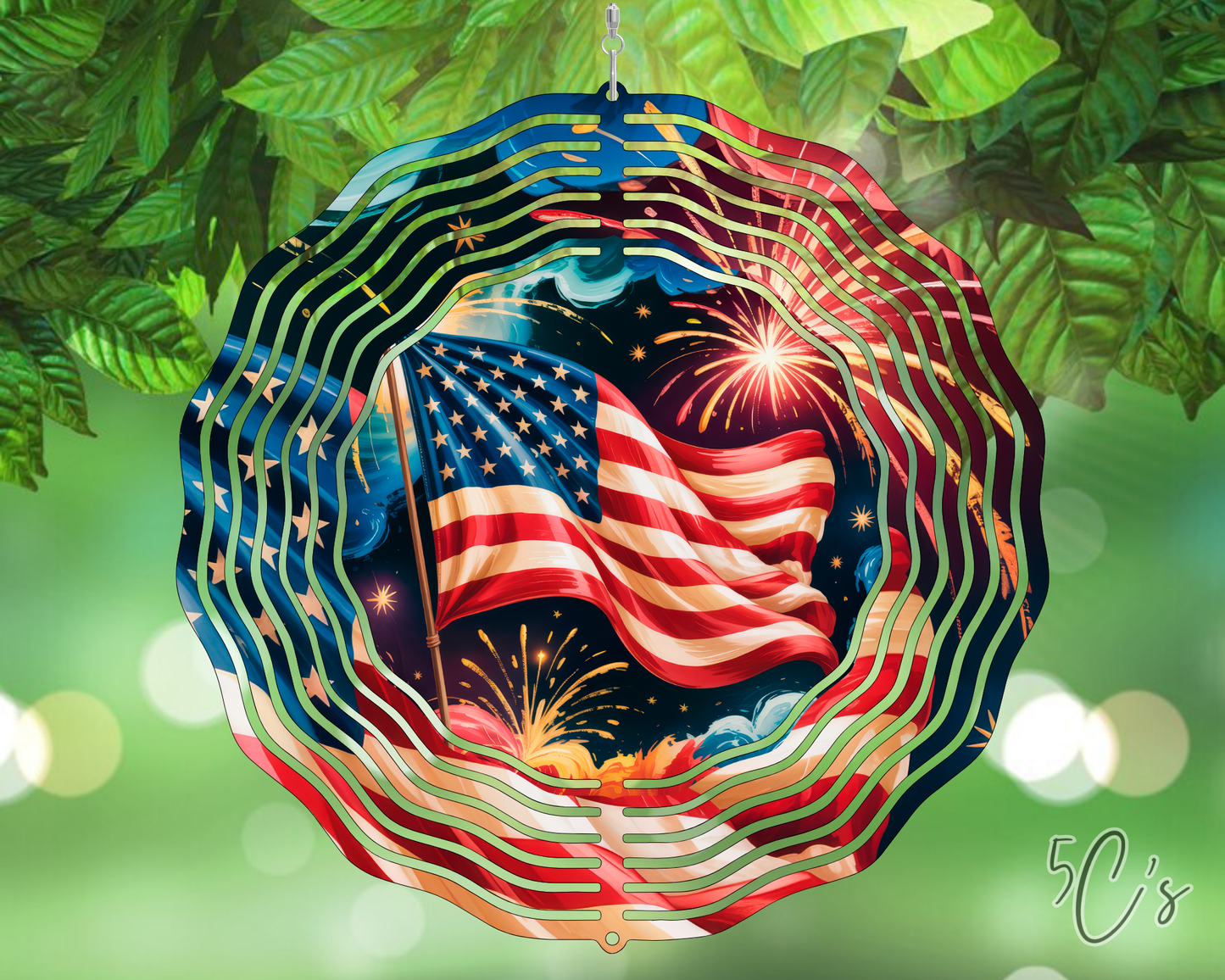 American Flag Wind Spinner