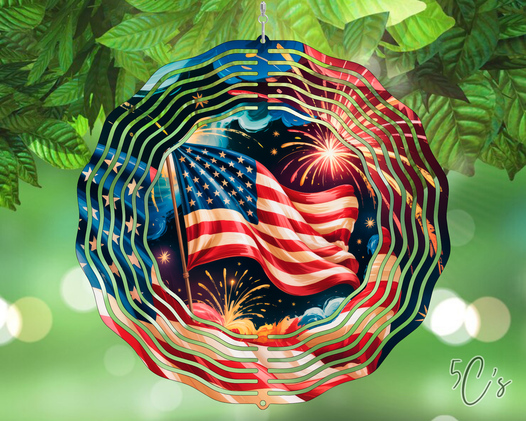 American Flag Wind Spinner