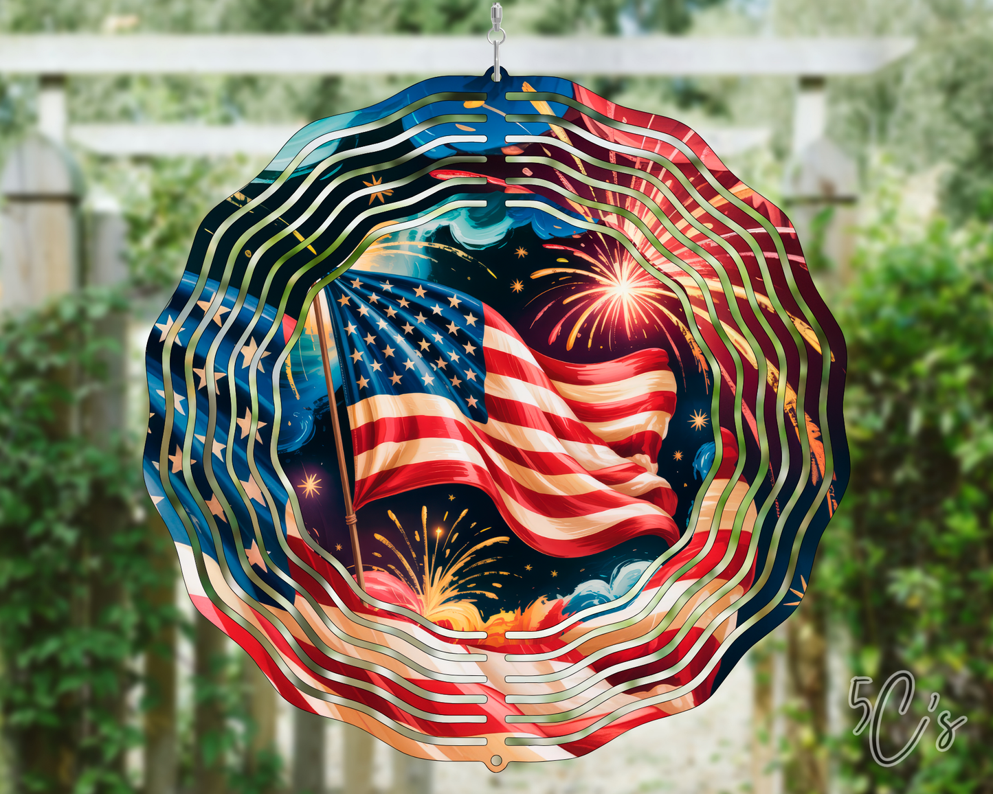 American Flag Wind Spinner