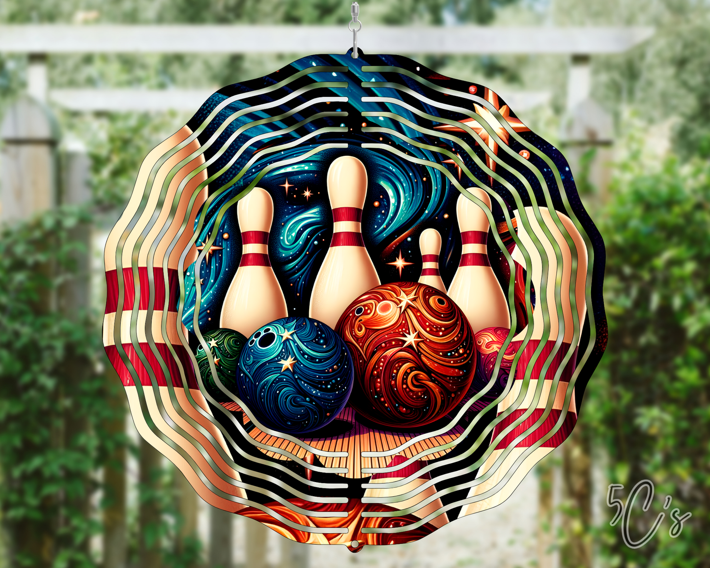 Retro Bowling Pins Sport Wind Spinner